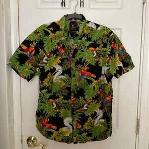 Cactus Man Bird Hawaiian Shirt Slim Fit Size Large